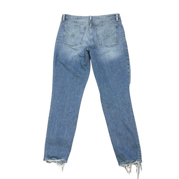 Hudson Lana Boyfriend Ripped Jeans Distressed Hem Denim Medium Wash Blue - Picture 5 of 12